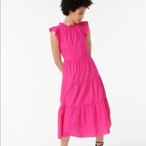 Brand new with tags, Jcrew 2021 hot pink tiered dress